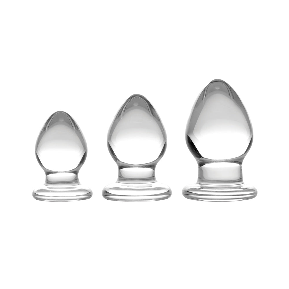 Prisms Triplets 3 Piece Glass Anal Plug Kit | 848518024787 | Available at EroticWarehouse.com