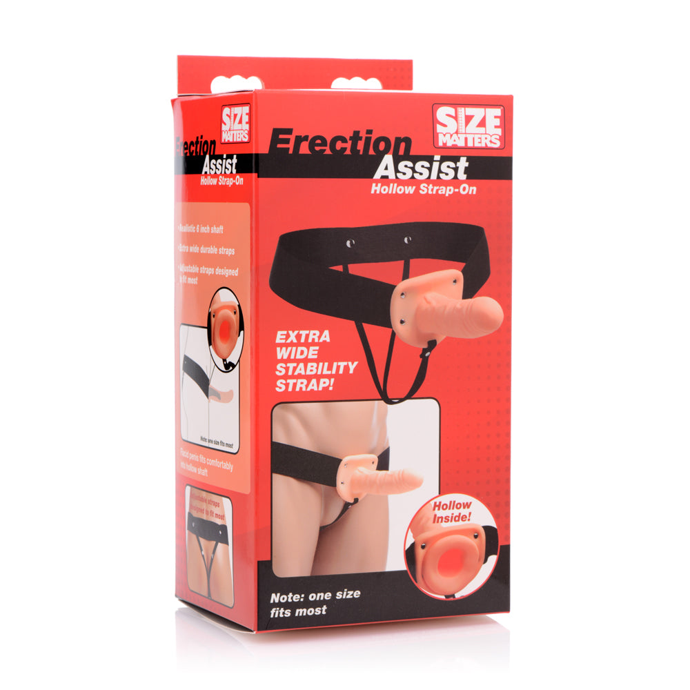 Size Matters Erection Assist Hollow Strap On | 848518026170 | Available at EroticWarehouse.com
