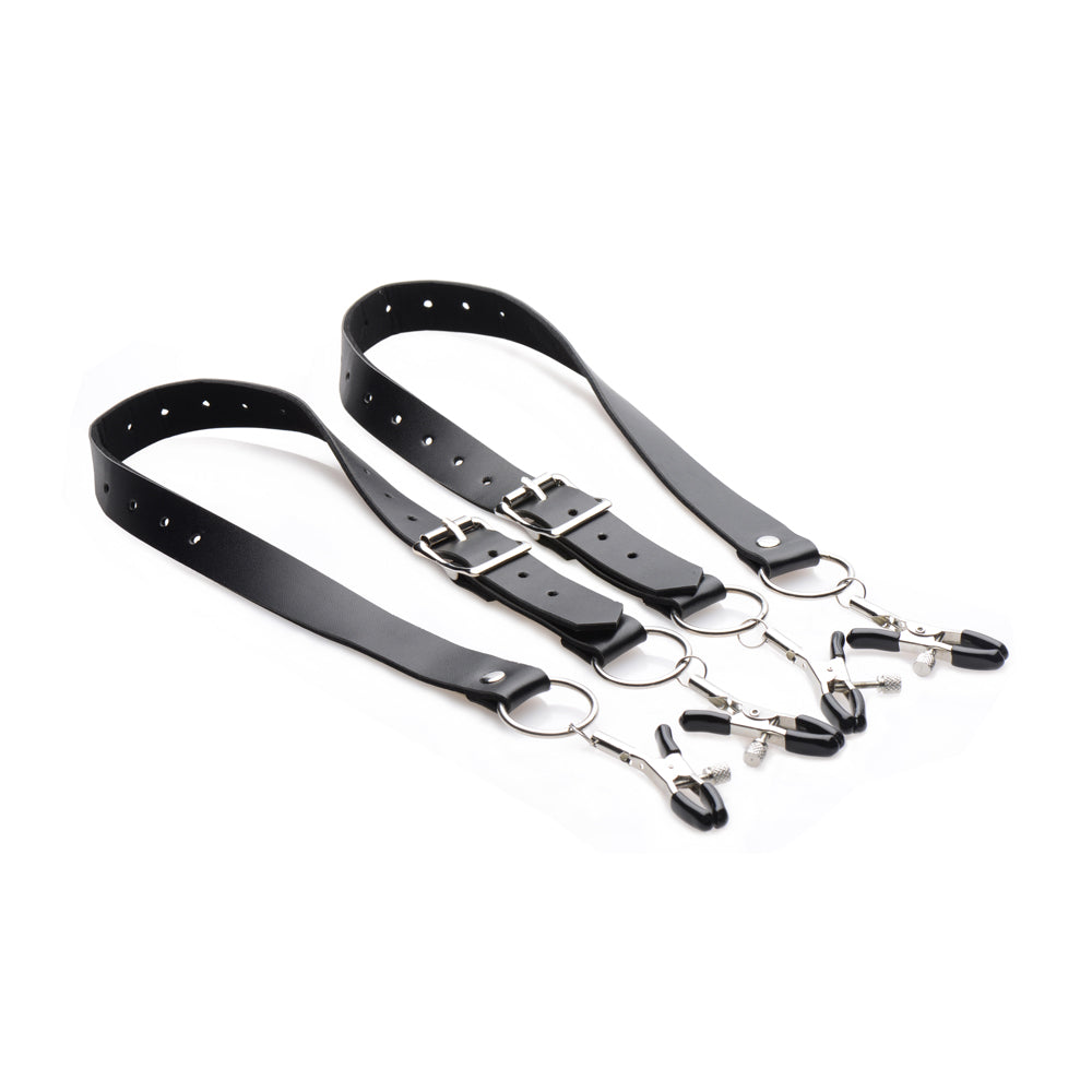 Master Series Spread Labia Spreader Straps With Clamps | 848518028488 | Available at EroticWarehouse.com