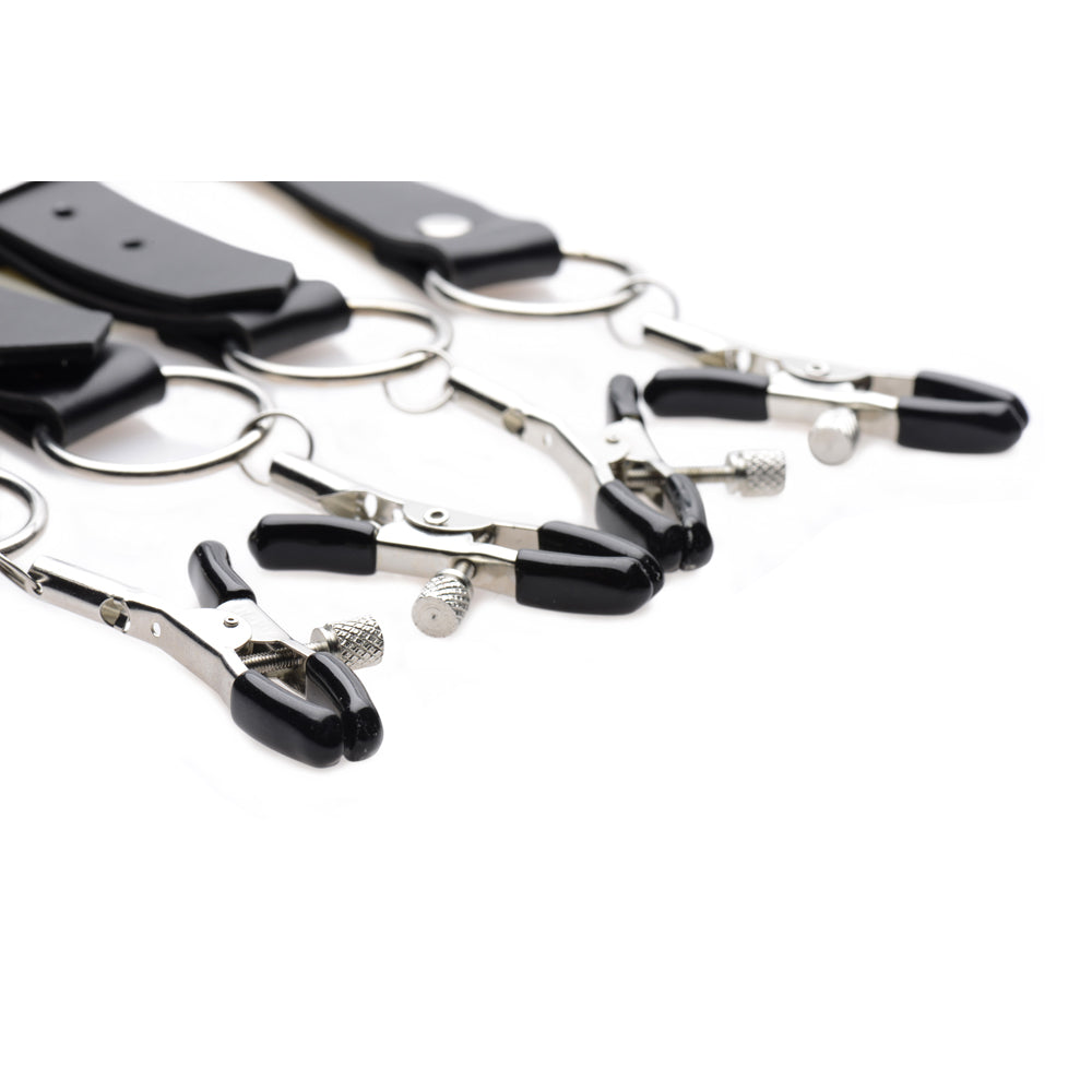 Master Series Spread Labia Spreader Straps With Clamps | 848518028488 | Available at EroticWarehouse.com