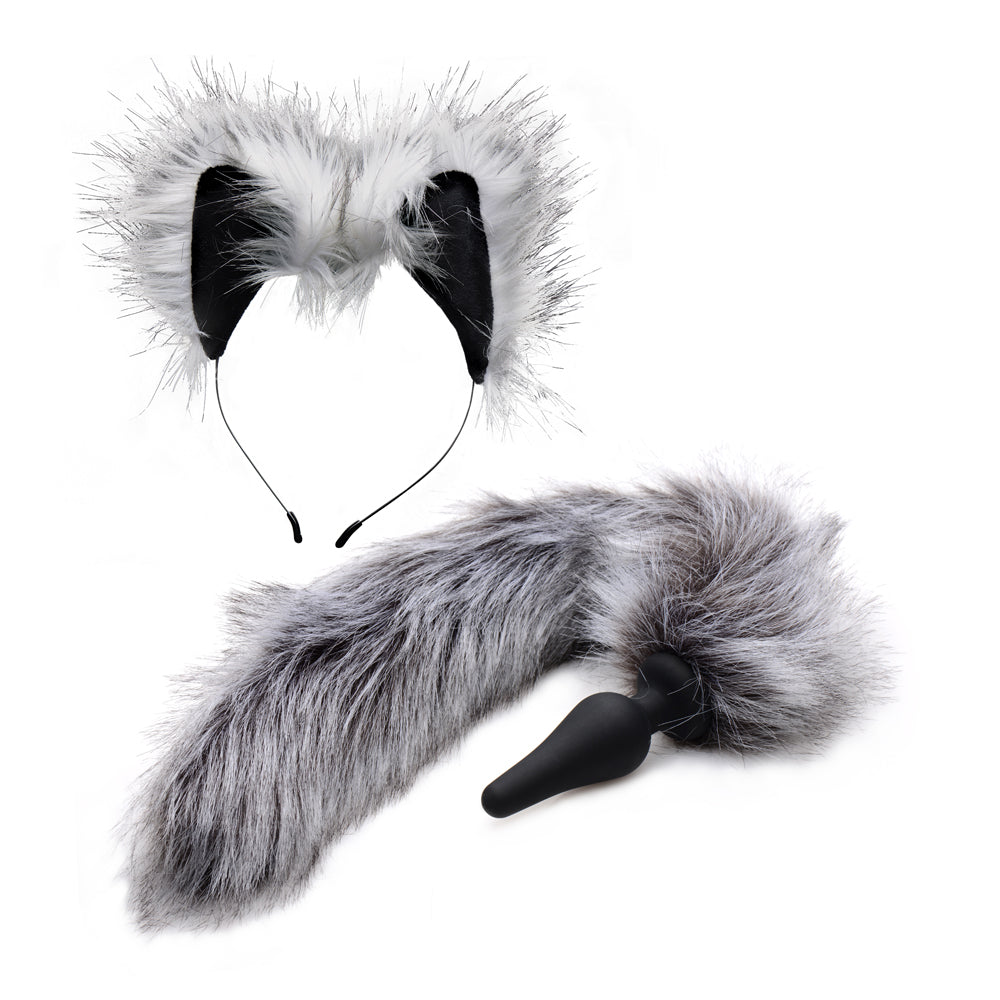 Tailz Grey Wolf Tail And Ears Set | 848518029485 | Available at EroticWarehouse.com