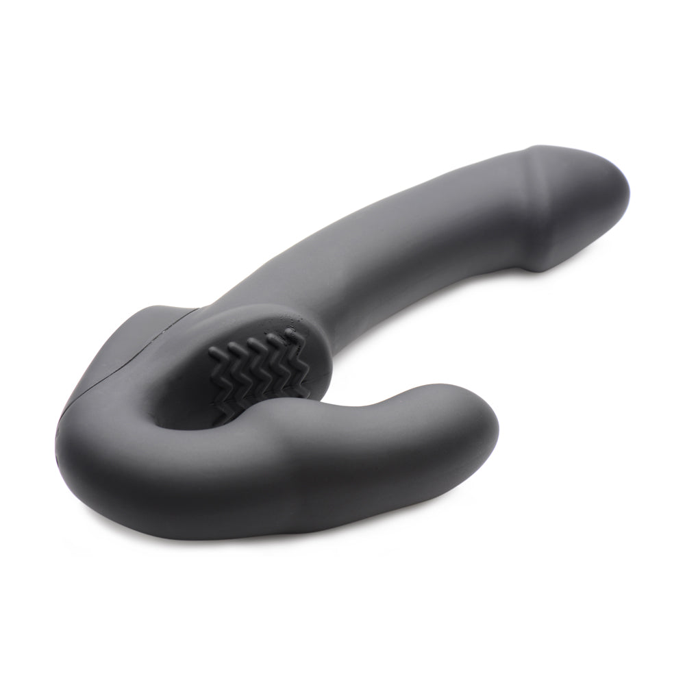 Strap U Evoke Super Charged Black Vibrating Strapless Silicone Dildo | 848518029775 | Available at EroticWarehouse.com