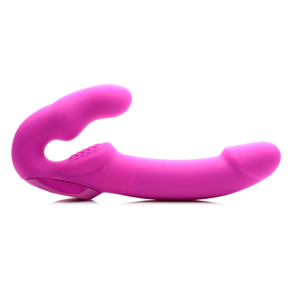 Strap U Evoke Super Charged Pink Vibrating Strapless Silicone Dildo | 848518029782 | Available at EroticWarehouse.com