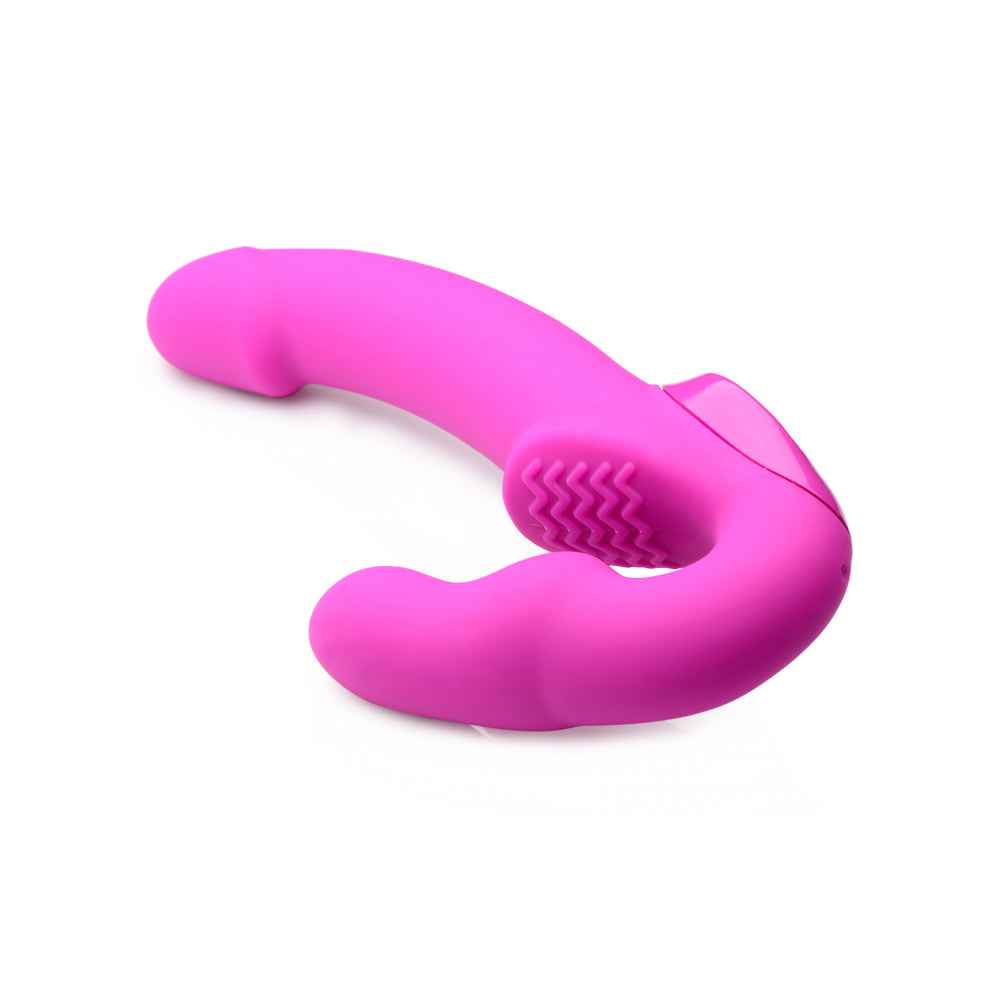 Strap U Evoke Super Charged Pink Vibrating Strapless Silicone Dildo | 848518029782 | Available at EroticWarehouse.com