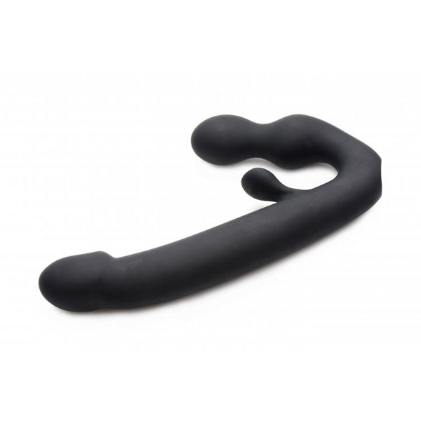 Strap U Tri-Volver 7X Vibrating Strapless Strap On Black | 848518030894 | Available at EroticWarehouse.com