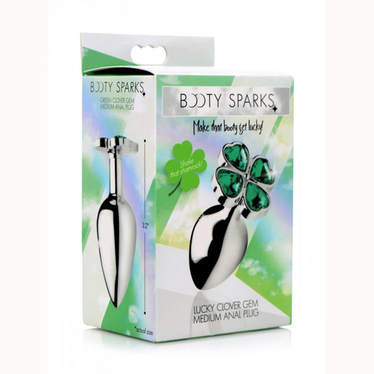 Booty Sparks Lucky Clover Gem Anal Plug Medium | 848518033727 | Available at EroticWarehouse.com