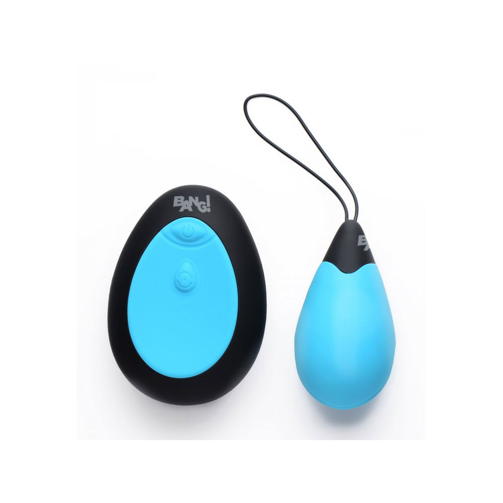 Bang! 10X Vibrating Silicone Egg With Remote Control Blue | 848518037664 | Available at EroticWarehouse.com