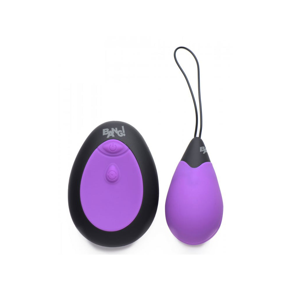 Bang! 10X Vibrating Silicone Egg With Remote Control Purple | 848518037688 | Available at EroticWarehouse.com