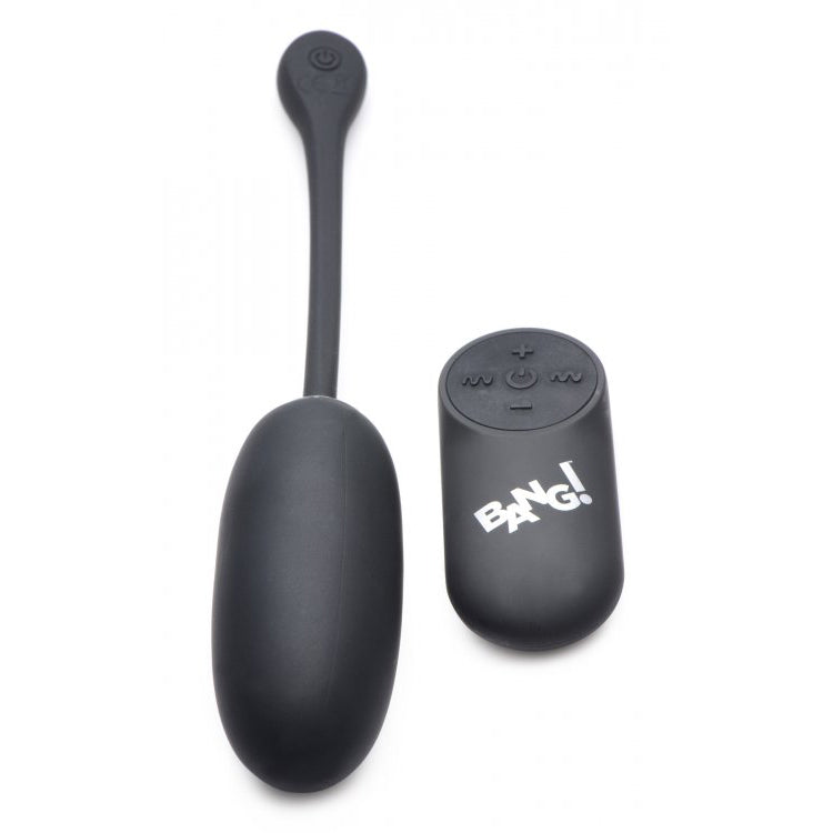 Bang! 28X Plush Egg & Remote Control Black | 848518040084 | Available at EroticWarehouse.com
