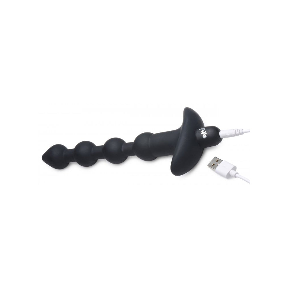 Bang! Vibrating Silicone Anal Beads & Remote Control Black | 848518041821 | Available at EroticWarehouse.com