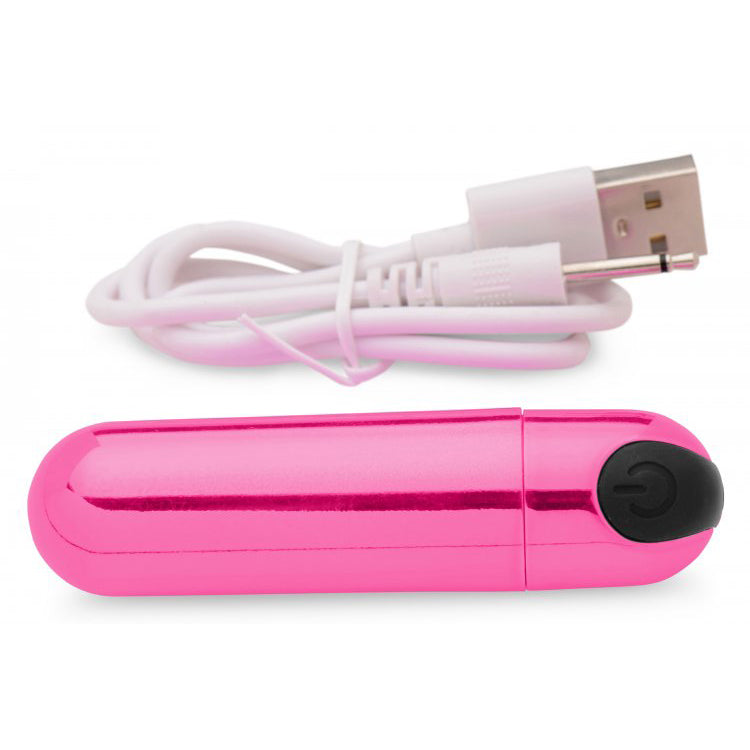 Bang! 10X Rechargeable Vibrating Metallic Bullet Pink | 848518042538 | Available at EroticWarehouse.com