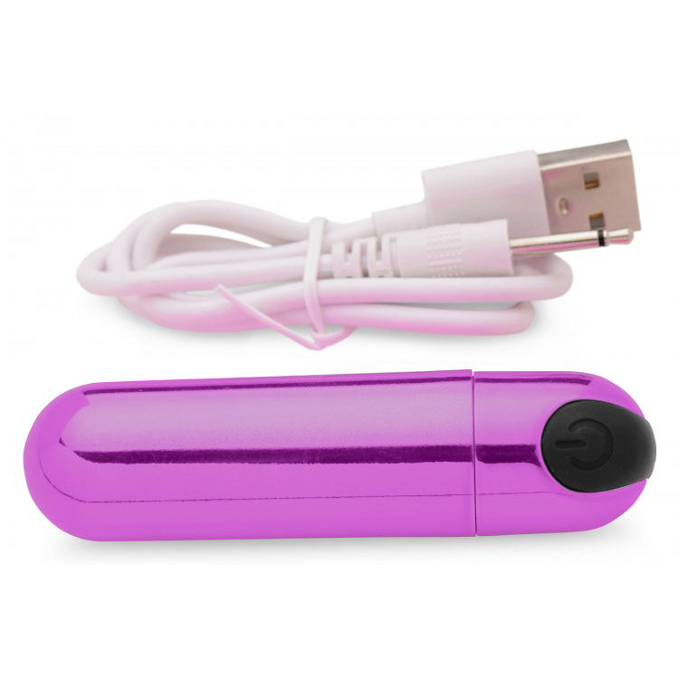 Bang! 10X Rechargeable Vibrating Metallic Bullet Purple | 848518042545 | Available at EroticWarehouse.com