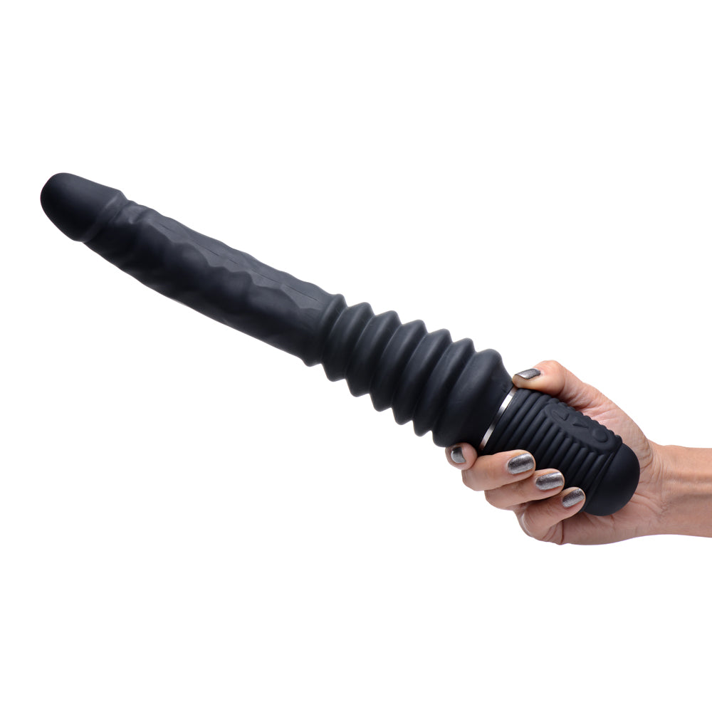 Master Series 10X Thrust Master Vibrating And Thrusting Dildo With Handle | 848518043429 | Available at EroticWarehouse.com