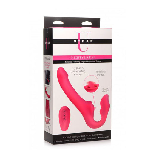 Strap U Mighty Licker Licking & Vibrating Strapless Strap-On W/ Remote | 848518046611 | Available at EroticWarehouse.com