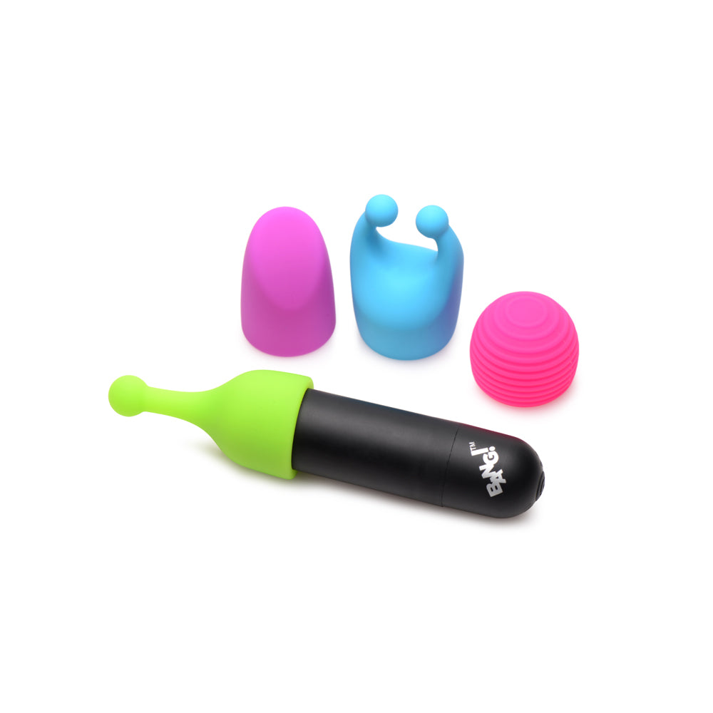 Bang! Rechargeable Bullet W/ 4 Attachments | 848518048035 | Available at EroticWarehouse.com