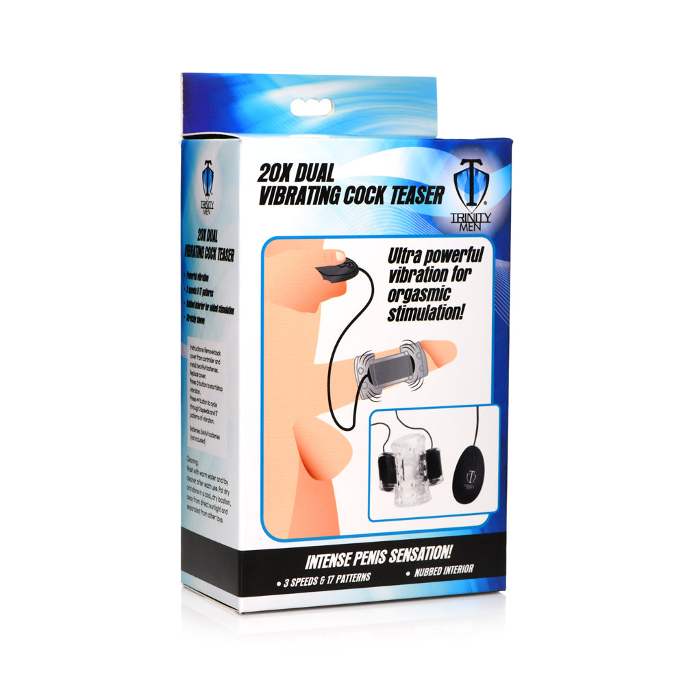 Trinity Men 20X Dual Vibrating Cock Teaser | 848518048332 | Available at EroticWarehouse.com