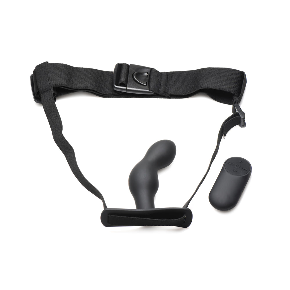 Master Series P-Spot Plugger 28X Silicone Prostate Plug W/ Harness & Remote Control | 848518048868 | Available at EroticWarehouse.com