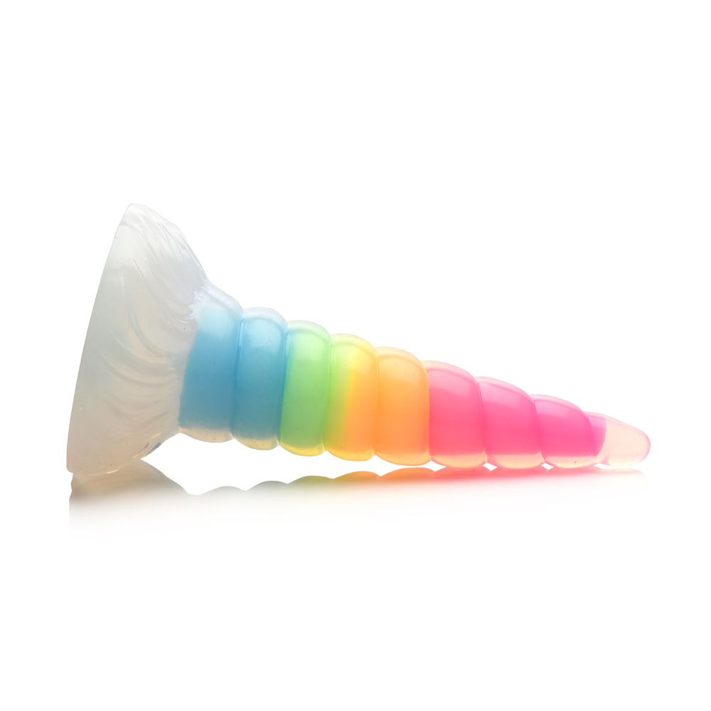 Creature Cocks Creature Cocks Uni-Glow Glow-In-The-Dark Rainbow Silicone Dildo | 848518053534 | Available at EroticWarehouse.com