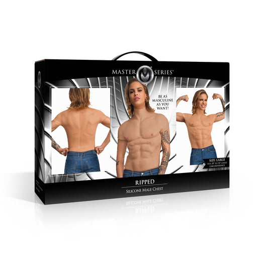 Master Series Ripped Silicone Male Chest Large | 848518055712 | Available at EroticWarehouse.com
