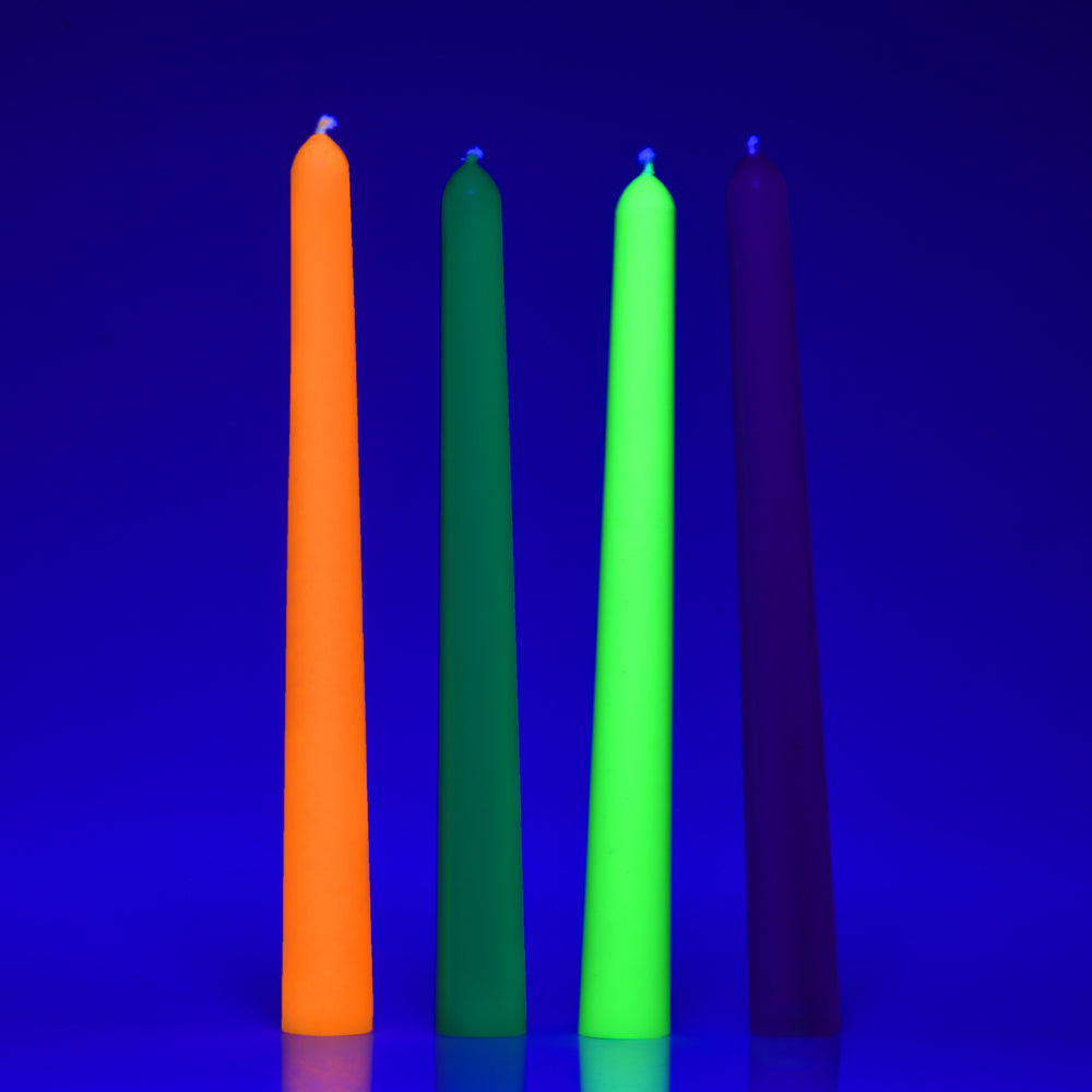 Master Series Glow Wax UV Blacklight Reactive Drip Candles Set Of 4 | 848518058713 | Available at EroticWarehouse.com