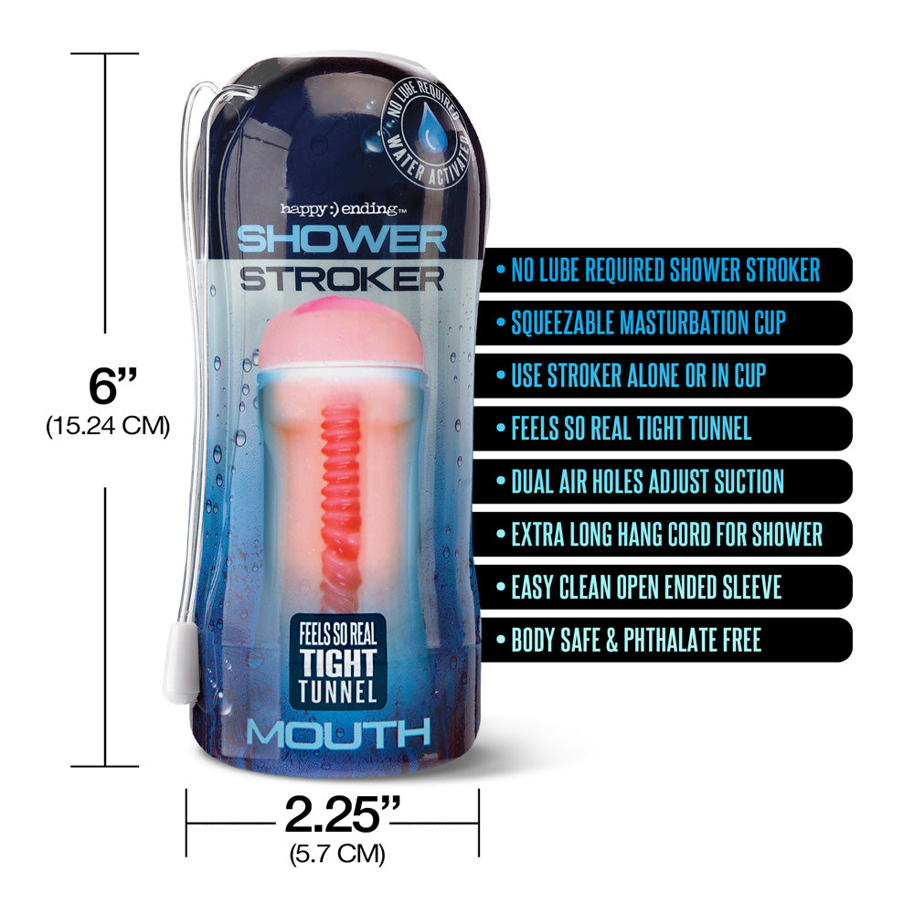 Happy :) Ending Shower Stroker Self Lubricating Mouth | 850010096018 | Available at EroticWarehouse.com