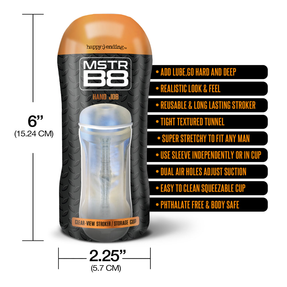 Mstr B8 In The Clear-View Stroker Cup Hand Job | 850010096681 | Available at EroticWarehouse.com