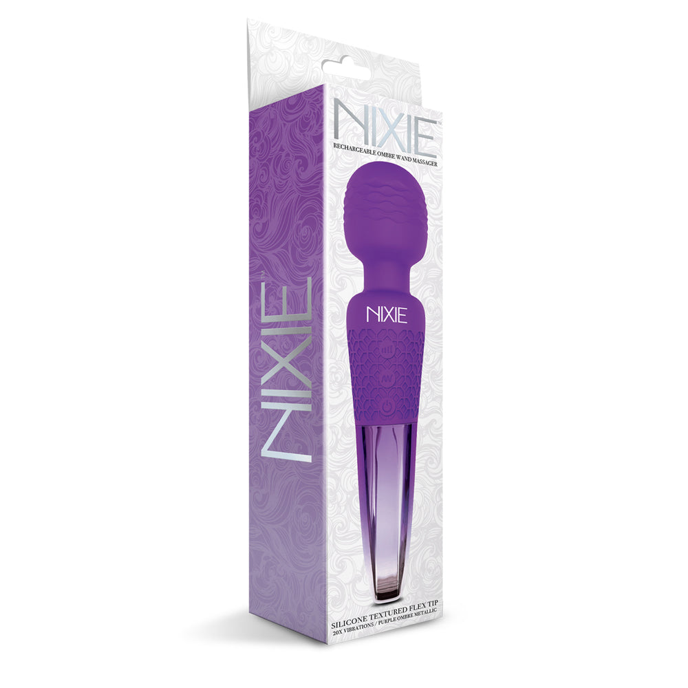 Nixie Rechargeable Wand Massager Purple Ombre | 850010096902 | Available at EroticWarehouse.com