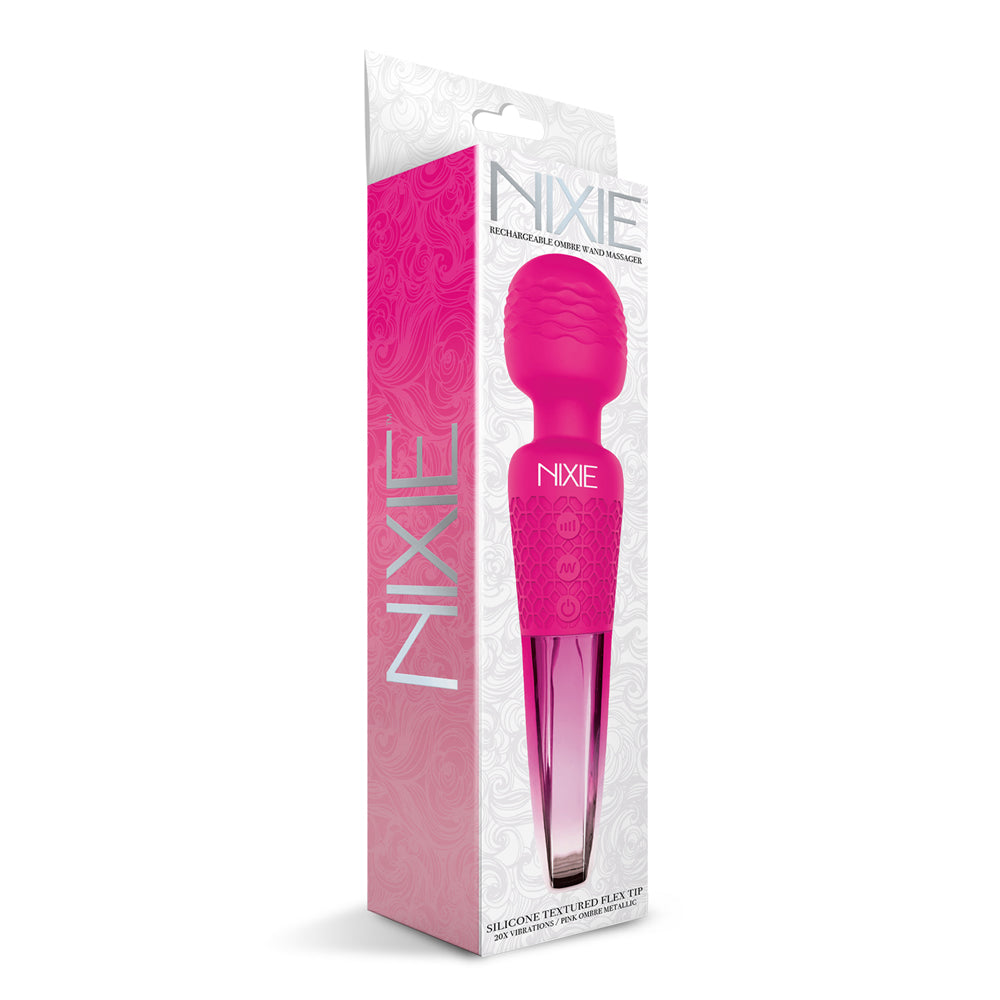 Nixie Rechargeable Wand Massager Pink Ombre | 850010096919 | Available at EroticWarehouse.com