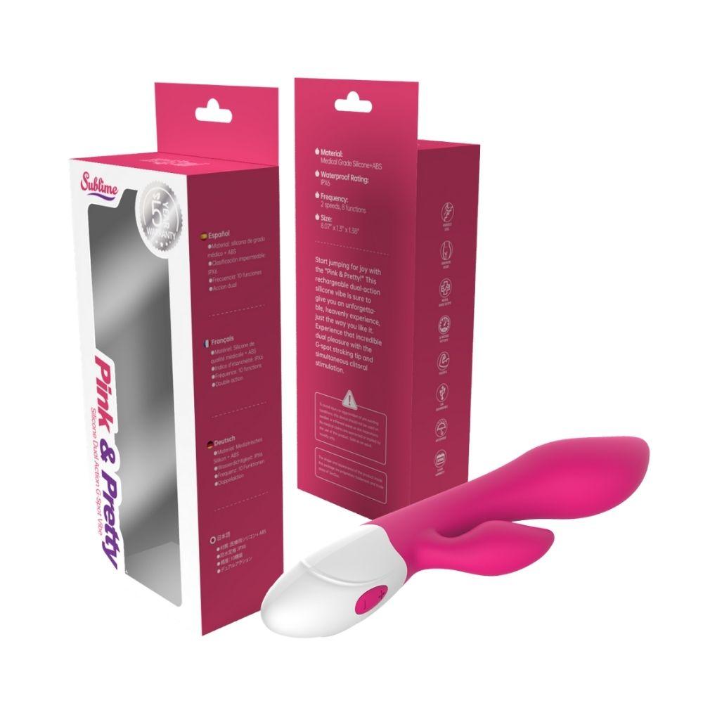 Sublime Pink & Pretty Silicone Dual Action G-Spot Vibe Pink | 850017269118 | Available at EroticWarehouse.com
