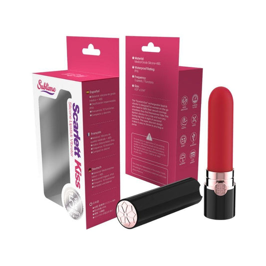 Sublime Scarlett Kiss Silicone Lipstick Vibrator Red | 850017269132 | Available at EroticWarehouse.com
