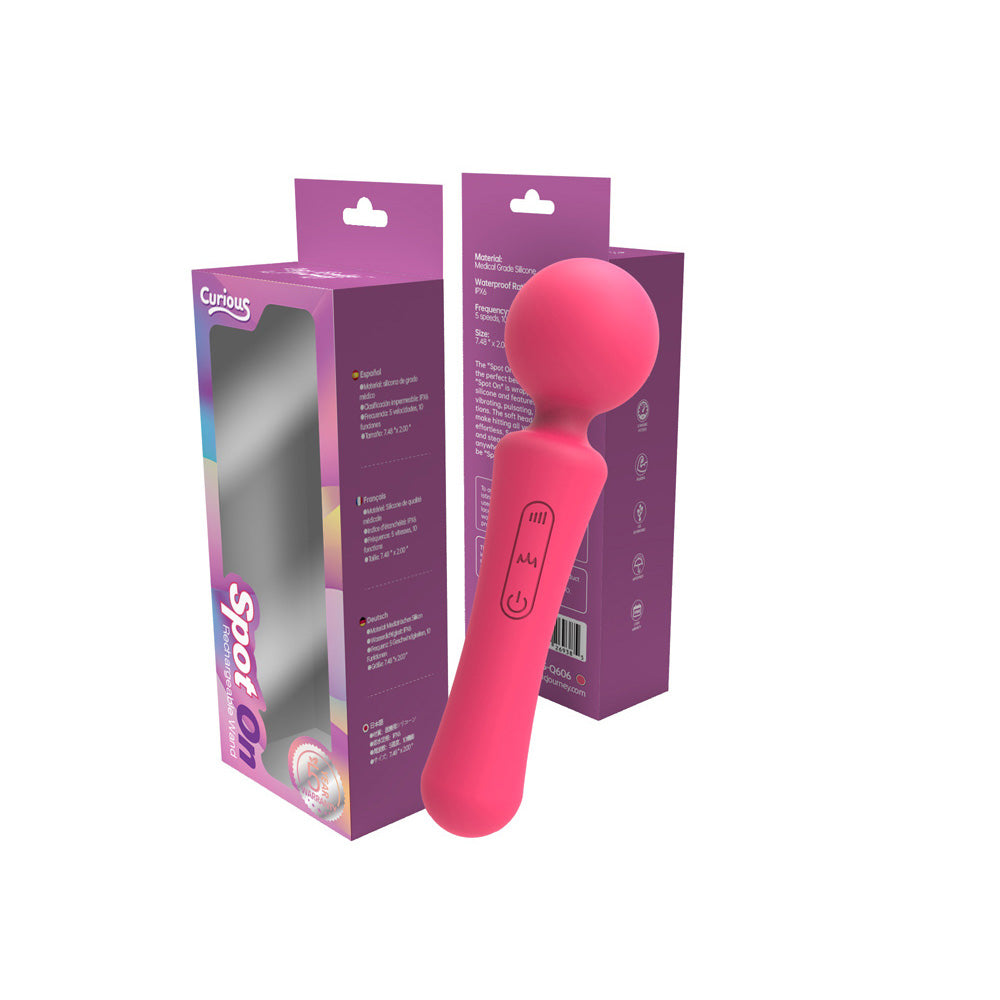 Curious Spot On Rechargeable Wand Pink | 850017269385 | Available at EroticWarehouse.com
