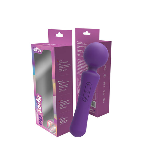 Curious Spot On Rechargeable Wand Purple | 850017269538 | Available at EroticWarehouse.com
