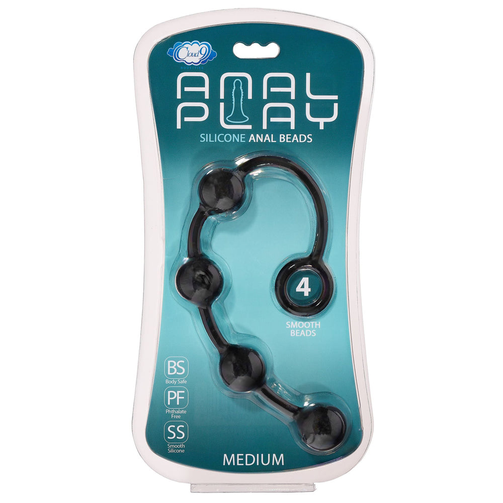 Cloud 9 Silicone Anal Bead Medium Black | 850047085047 | Available at EroticWarehouse.com