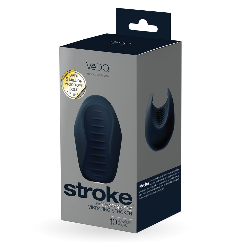 Stroke Rechargeable Vibrating Stroker Black | 850052871345 | Available at EroticWarehouse.com