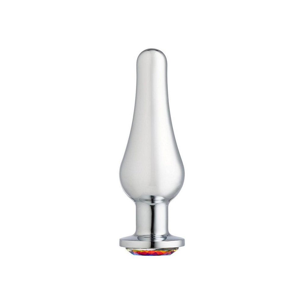 Cloud 9 Gems Silver Chromed Tall Anal Plug Large | 853545008150 | Available at EroticWarehouse.com