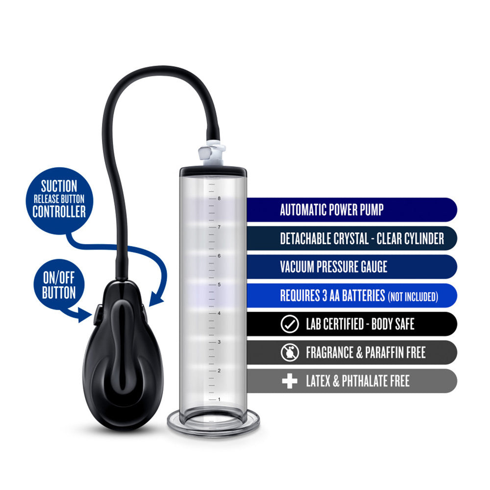 Performance Vx9 Auto Penis Pump Clear | 853858007895 | Available at EroticWarehouse.com