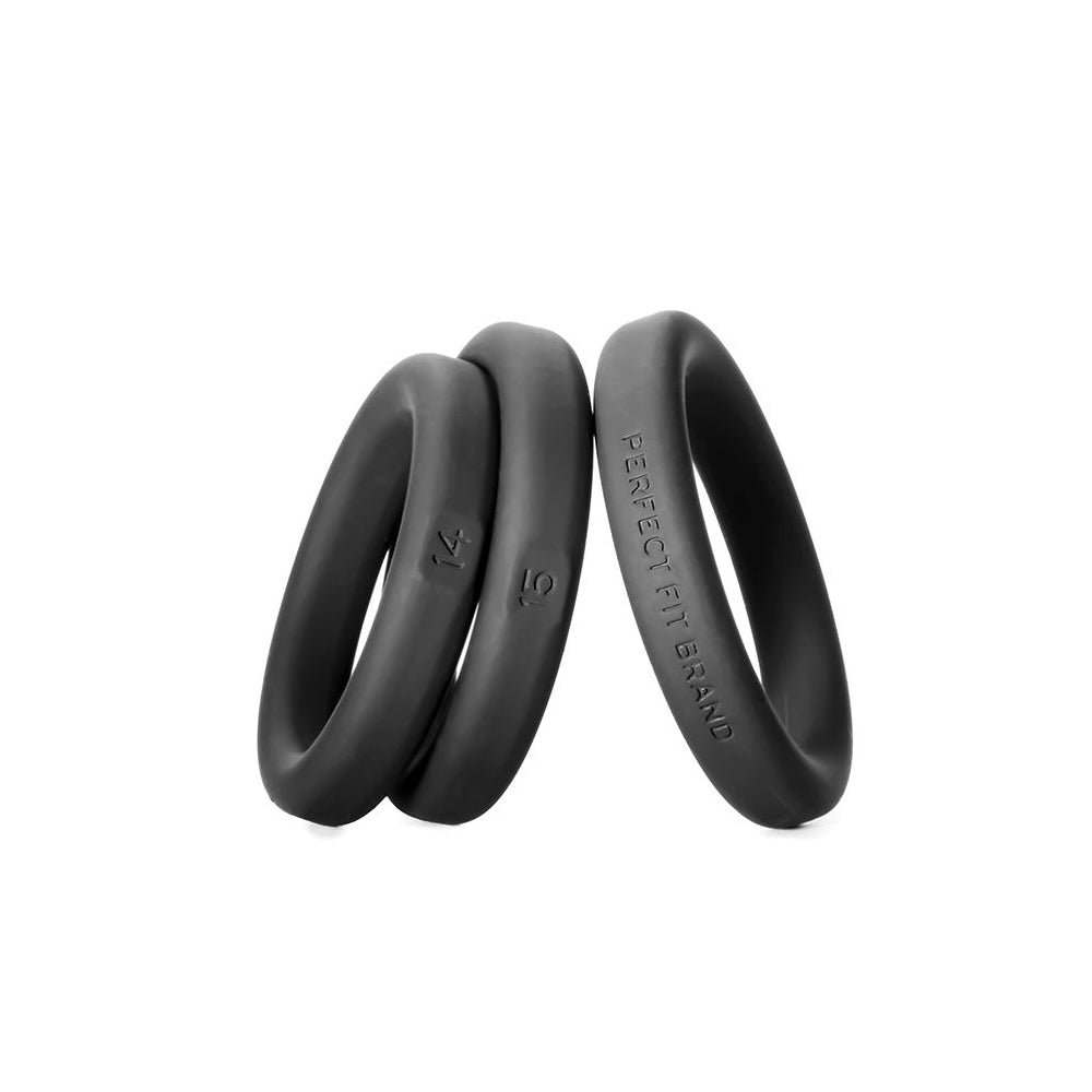 Xact-Fit Silicone Rings #14, #15, #16 Medium Black | 854854005816 | Available at EroticWarehouse.com