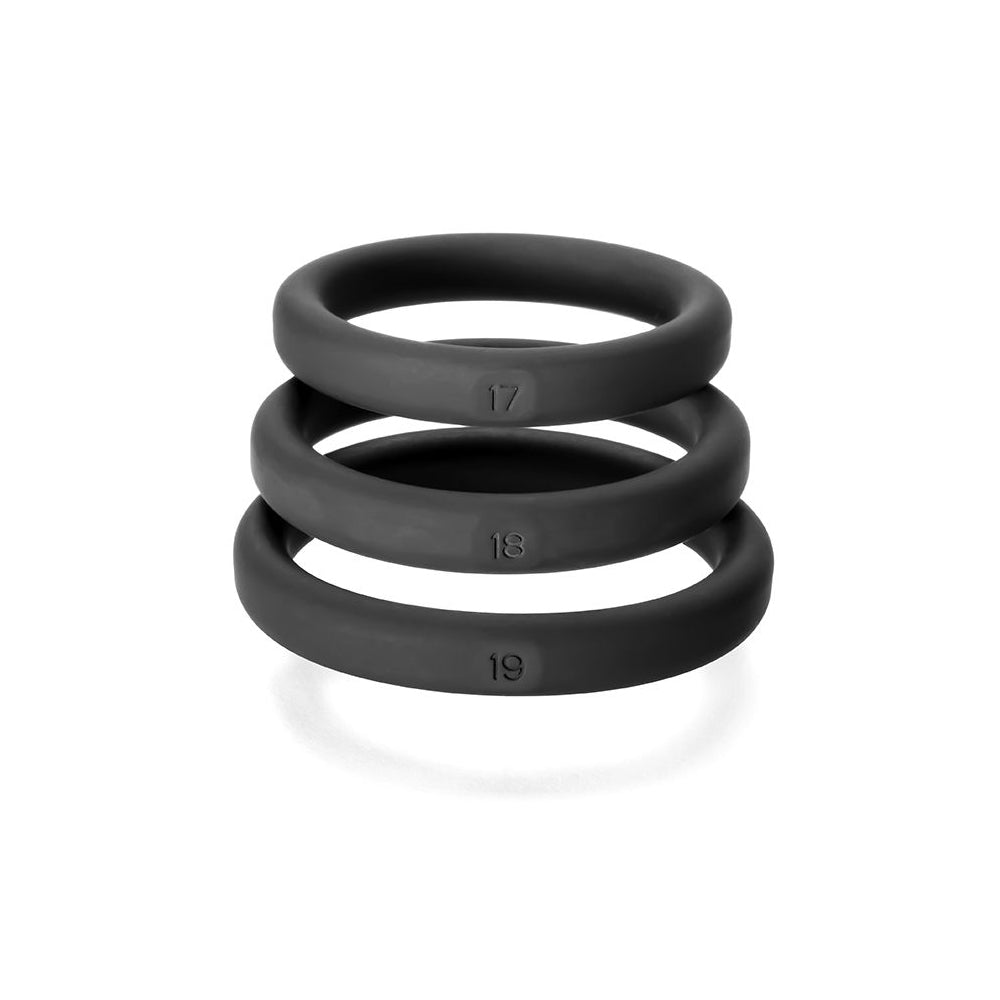Xact-Fit Silicone Rings #17, #18, #19 Large Black | 854854005823 | Available at EroticWarehouse.com