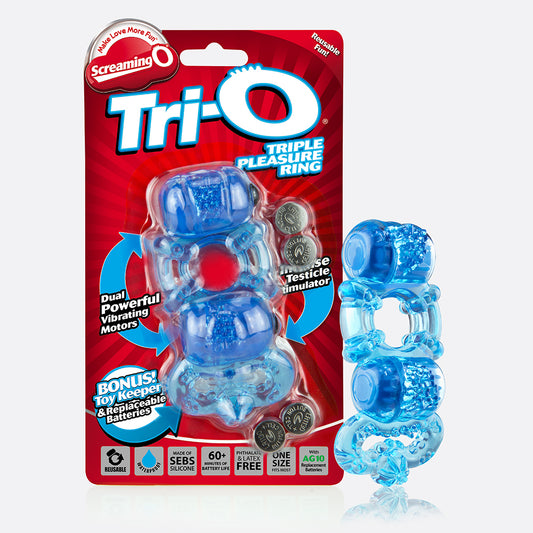 Screaming O Tri-O Blue 1 Ct | 854885001849 | Available at EroticWarehouse.com