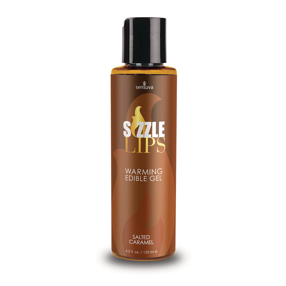 Sizzle Lips Salted Caramel Warming Gel 4.2 oz. | 855559009031 | Available at EroticWarehouse.com