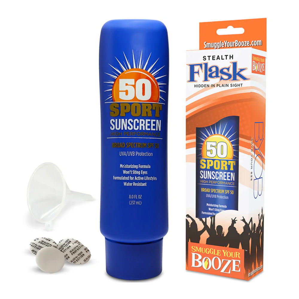 SPF 50 Sunscreen 8 oz. Flask | 857893008145 | Available at EroticWarehouse.com