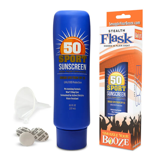 SPF 50 Sunscreen 8 oz. Flask | 857893008145 | Available at EroticWarehouse.com