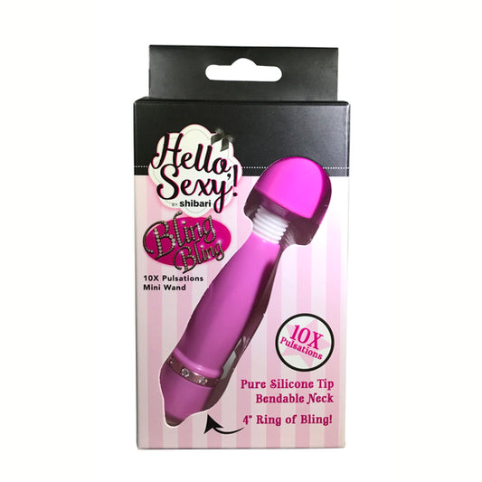 Hello Sexy! Bling Bling Mini Wand Pink | 859612002205 | Available at EroticWarehouse.com
