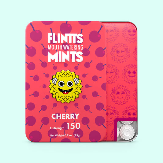 Flintts Mints Cherry F Strength 150 | 860000693325 | Available at EroticWarehouse.com