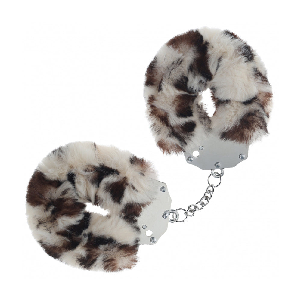 Ouch! Heavy-Duty Fluffy Handcuffs Snowleopard | 8714273042781 | Available at EroticWarehouse.com