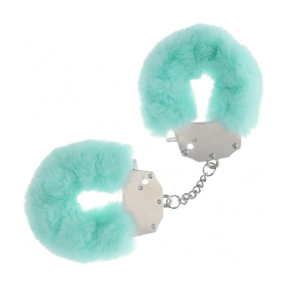 Ouch! Heavy-Duty Fluffy Handcuffs Powder Green | 8714273043085 | Available at EroticWarehouse.com