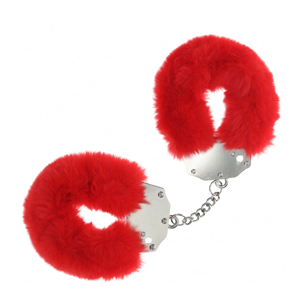Ouch! Heavy-Duty Fluffy Handcuffs Red | 8714273043146 | Available at EroticWarehouse.com