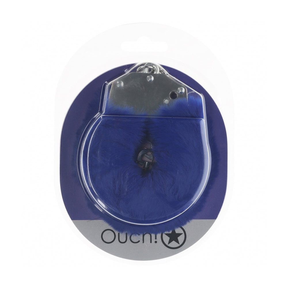 Ouch! Heavy-Duty Fluffy Handcuffs Navy | 8714273043177 | Available at EroticWarehouse.com