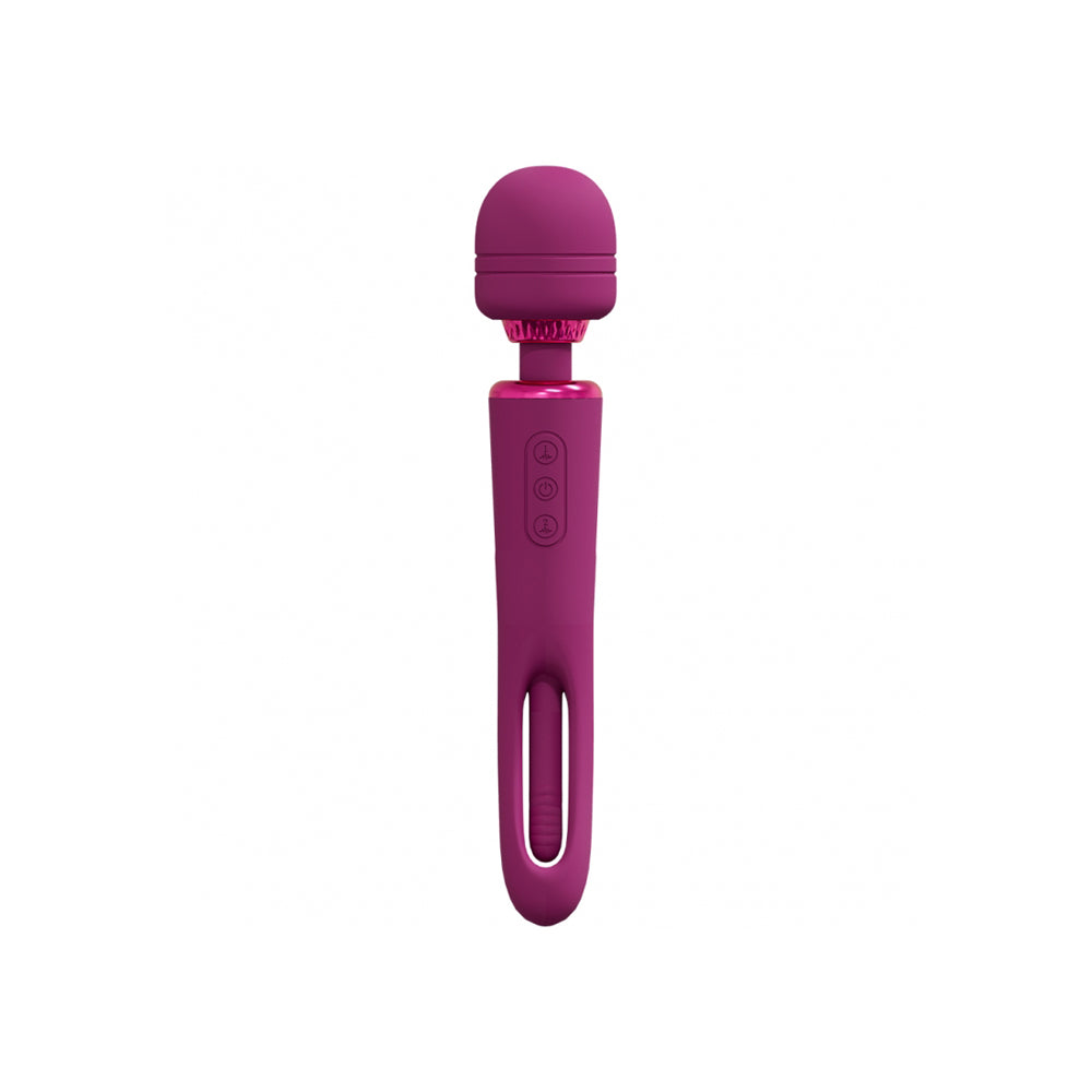 Vive Kiku Double Wand With G-Spot Flapping Pink | 8714273051820 | Available at EroticWarehouse.com