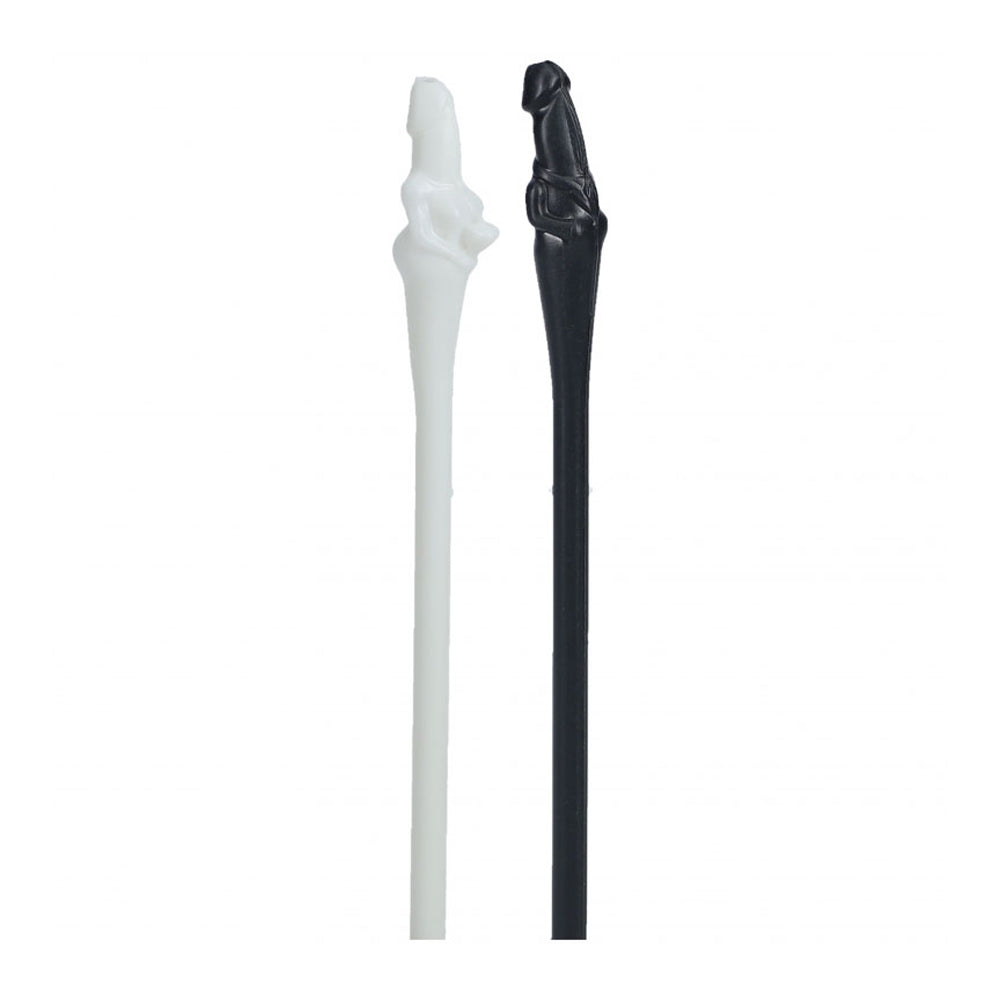 The Dickheads Couples Straws Black & White | 8714273055125 | Available at EroticWarehouse.com